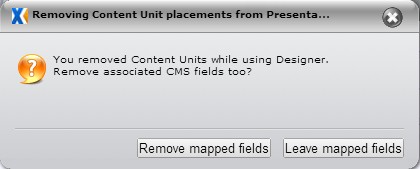 Removing Content Unit Placements from Presentations Dialog