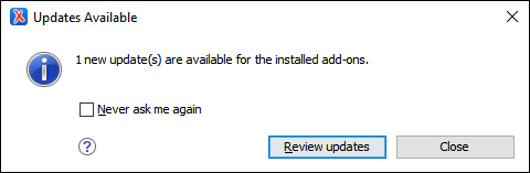 Updates Available Dialog