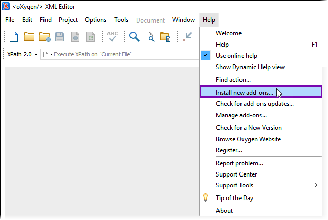 Help > Install new add-ons...
