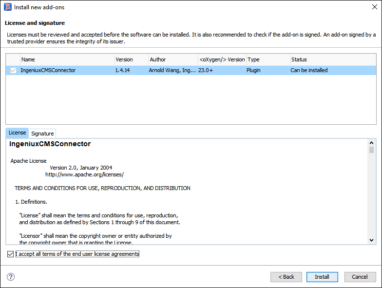 Ingeniux CMS Connector Add-on End User License Agreement