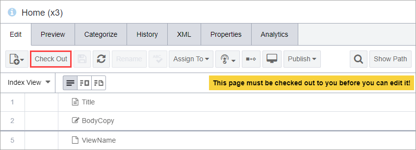 Notice to Check Out Pages
