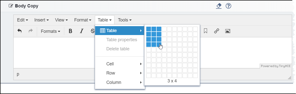 Adding Tables