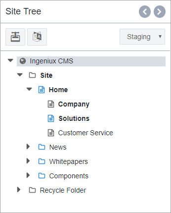 Publishing Target Drop-Down List