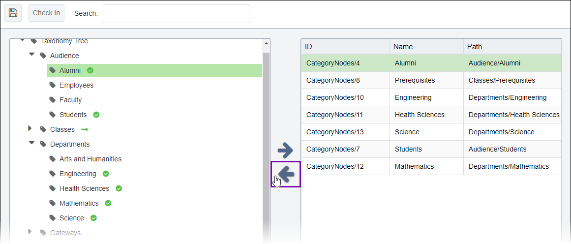 Disassociate Categories