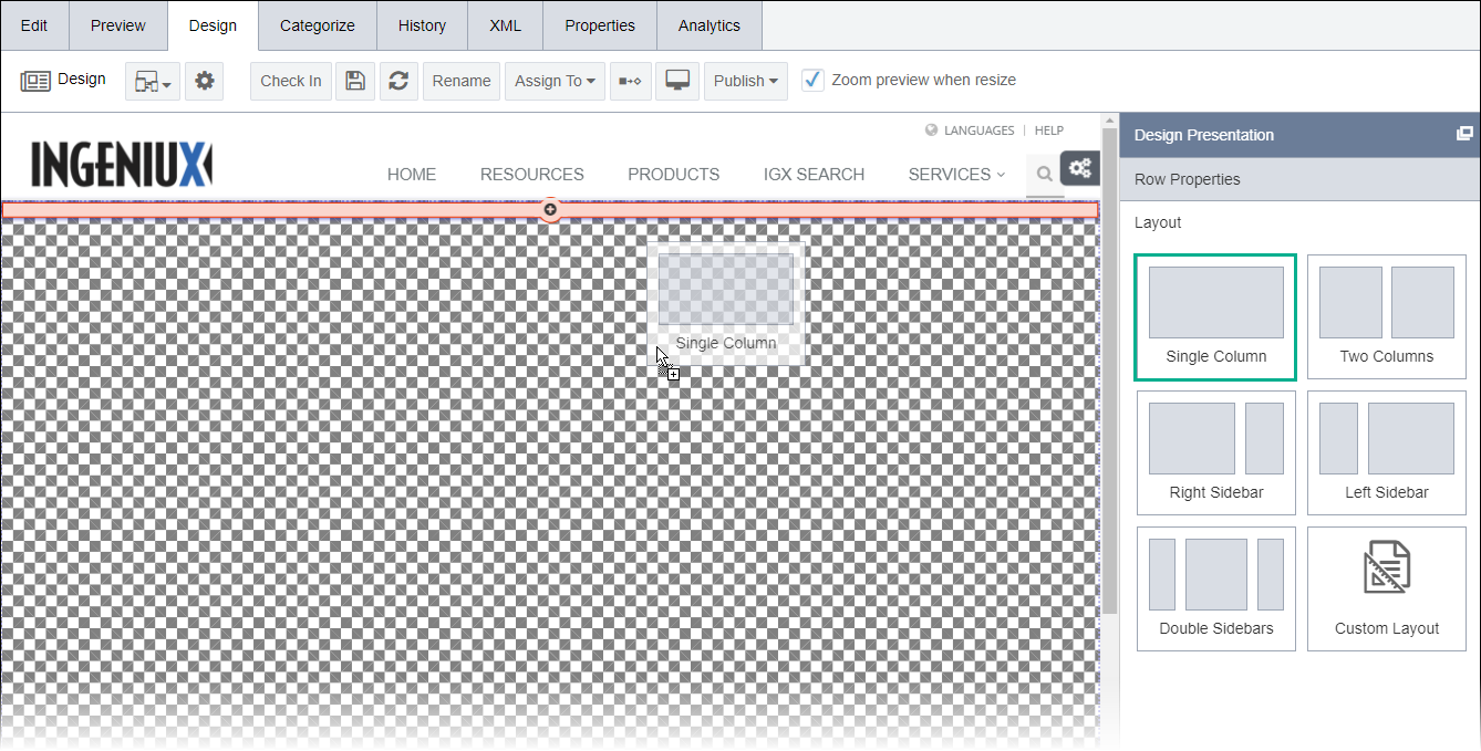 Drag Layout to Container