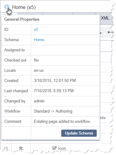 Information Icon Page Properties