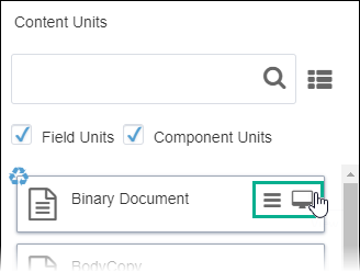 Shared Instances and Preview Content Units