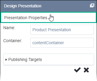 Presentation Properties Area