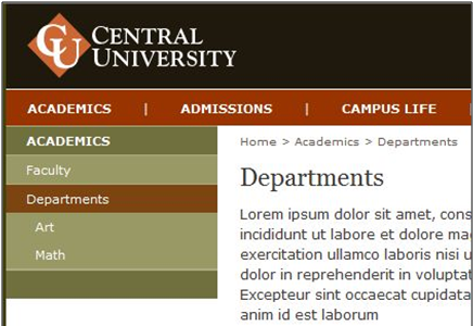 Page with Left Navigation