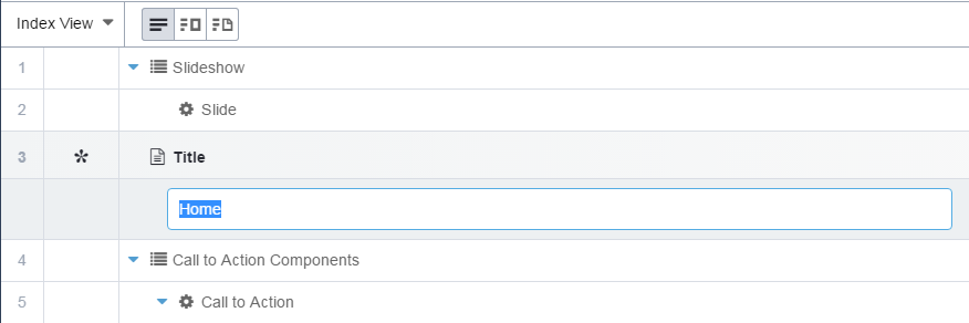 Edit Tab: Index View
