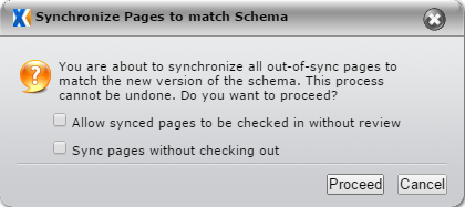 Synchronize pages to match schema