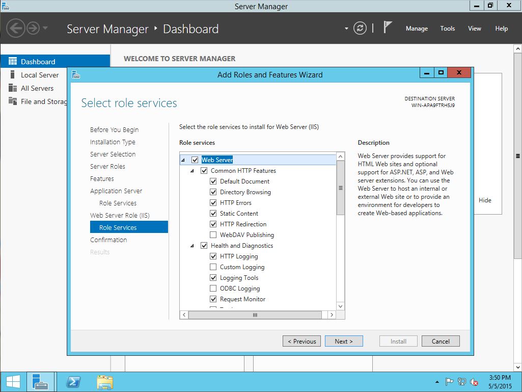 Configure .NET and IIS prerequisites for CMS V8 on Windows Server 2012/ ...