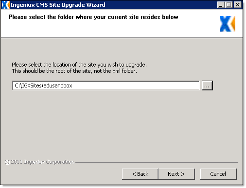 Step 1 to running the CMS wizard
