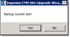 Step 2 to running the CMS Upgrade wizard