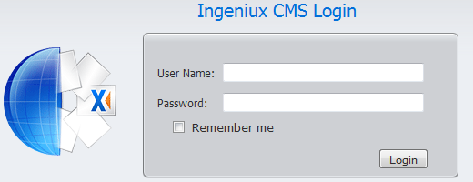 Ingeniux CMS 8 Login page (untouched)