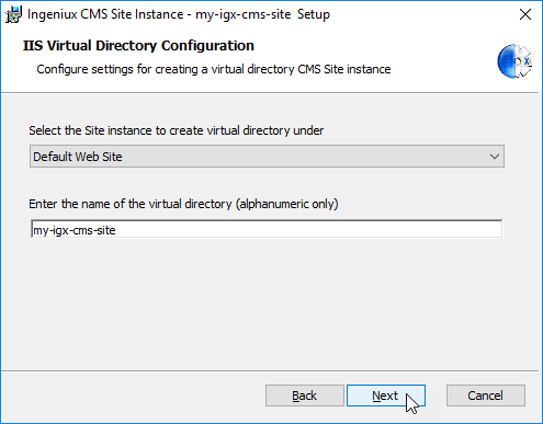 IIS Virtual Directory Configuration