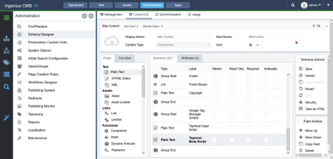 Screenshot: Example View Implementation of Google Tag Manager Fields 