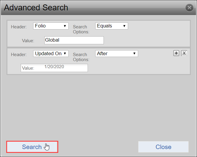 Add Search Clause