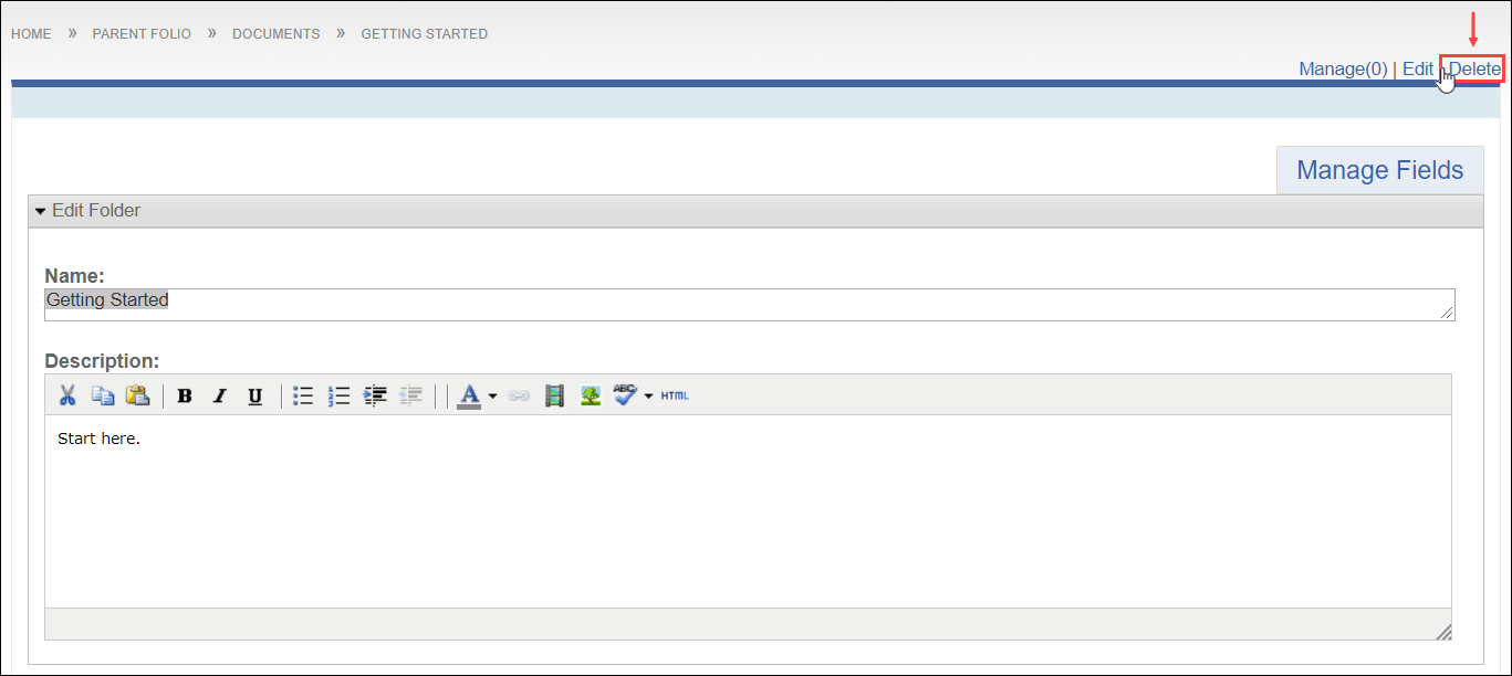 Delete Document Folder