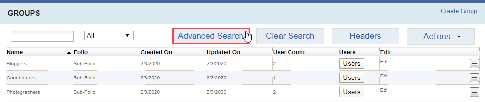 Click Advanced Search