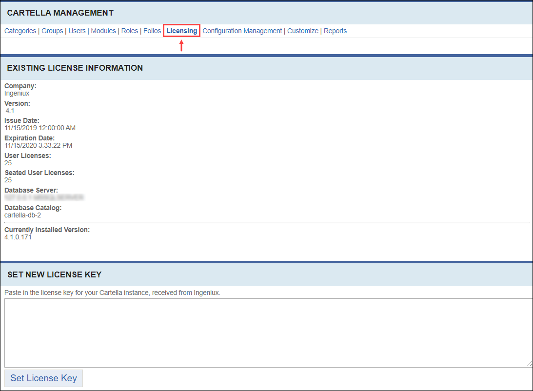 Licensing View