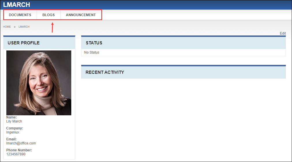 Modules Created on User Account Profiles