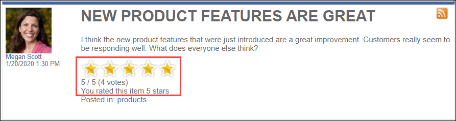 Submitted Post Rating
