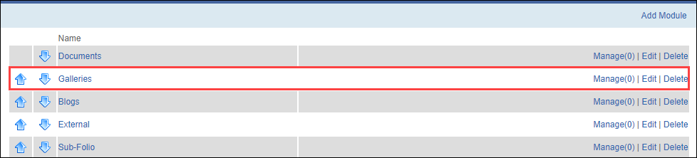 Reordered Module in Browse