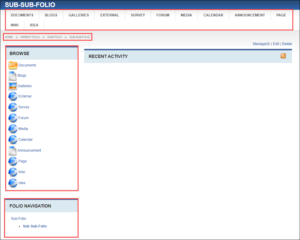 Sub-Folio in a Sub-Folio View