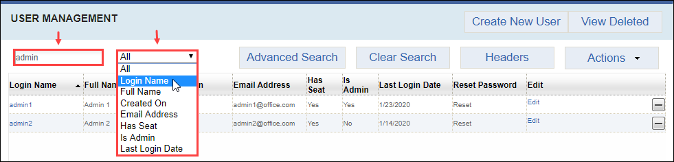 Use Basic User Search