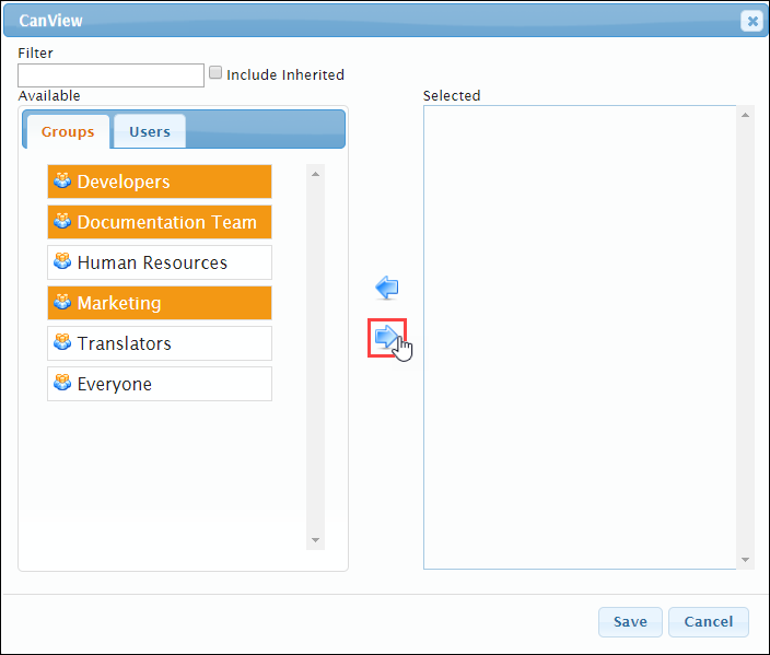 Give CanView Category Permissions to Groups