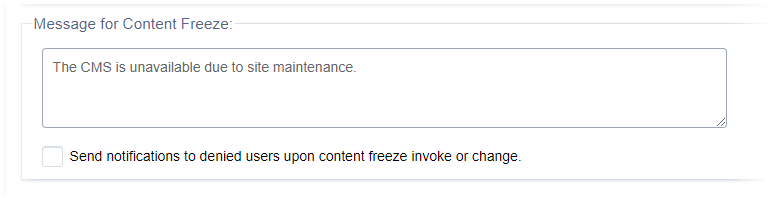Message for Content Freeze