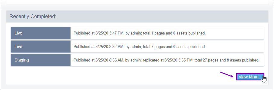 View Publish and Replication Logs
