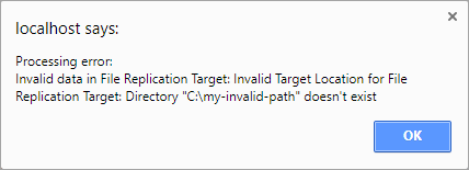 Invalid Target Location Error