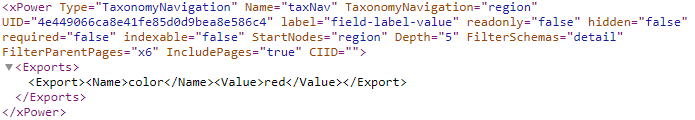 Taxonomy Navigation Element Attributes