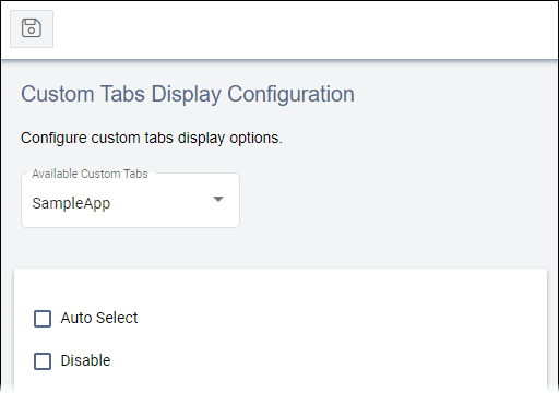 Custom Tabs Display Configuration