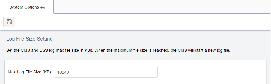Log File Size Setting