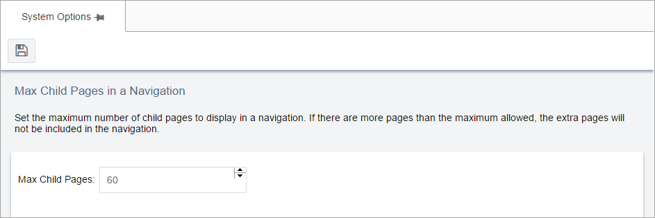Max Child Pages in a Navigation