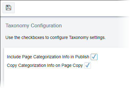 System Options Taxonomy Configuration