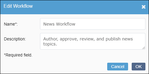 Edit Workflow Dialog