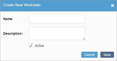 Create New Workstate Dialog