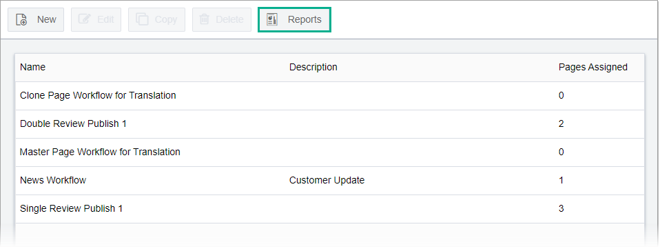 Workflow Reports Button
