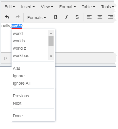 Spellcheck Context Menu