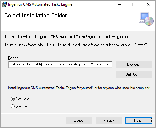 Select Install Folder