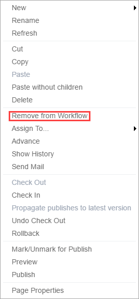Remove from Workflow