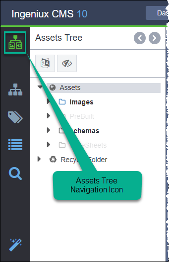 Assets Tree Navigation and Icon