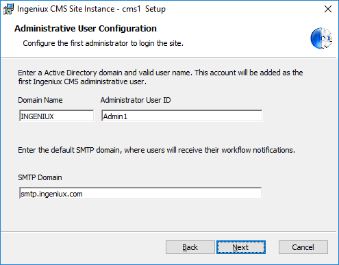 Active Directory Admin ID Configuration
