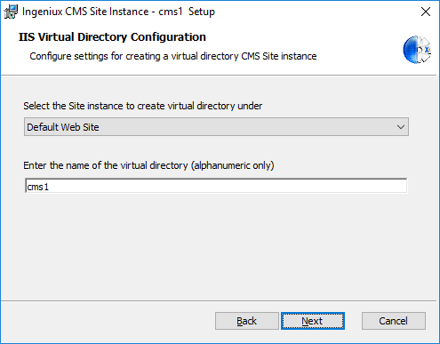 IIS Virtual Directory Configuration