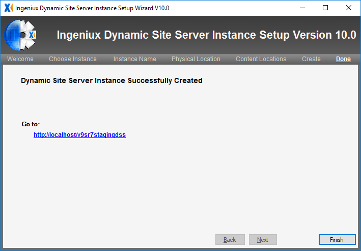 DSS Instance Successfully Updated Dialog