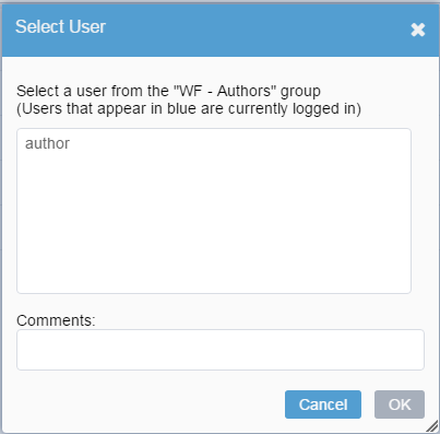 Select User Dialog Box